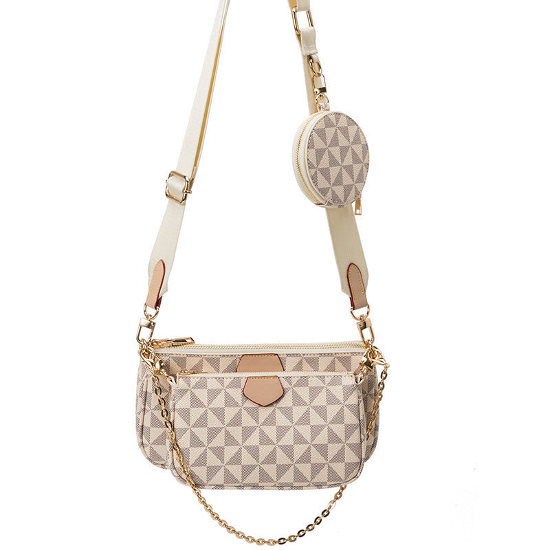 Geometric Leather Messenger Bag Luxury Clothing - White