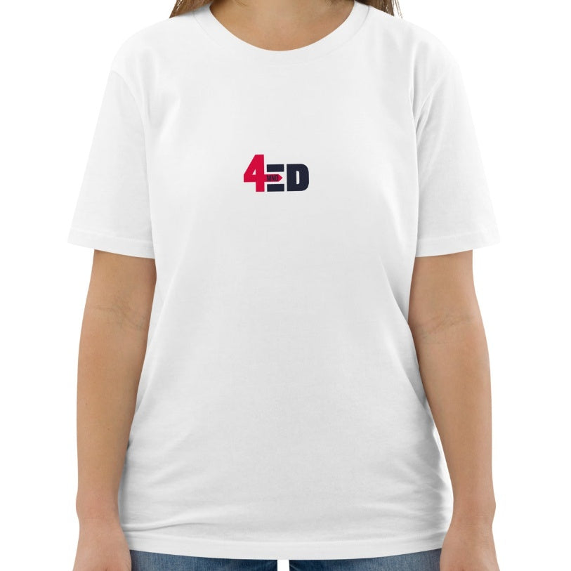 Round Neck Digital Printing Short Sleeve - White / S