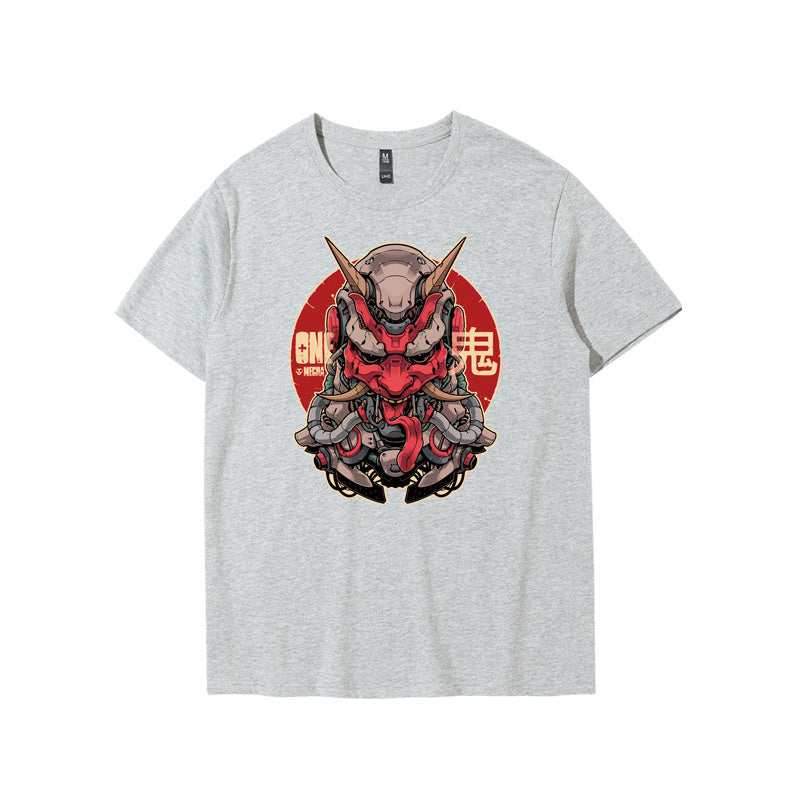 Ghost King printed casual T-shirt - Grey / S