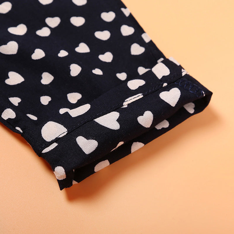 Foreign Trade Children’s Clothing Wholesale New Girls’ Clothing Trendy Cool Girls Love Suspender Jumpsuit Suit One Drop