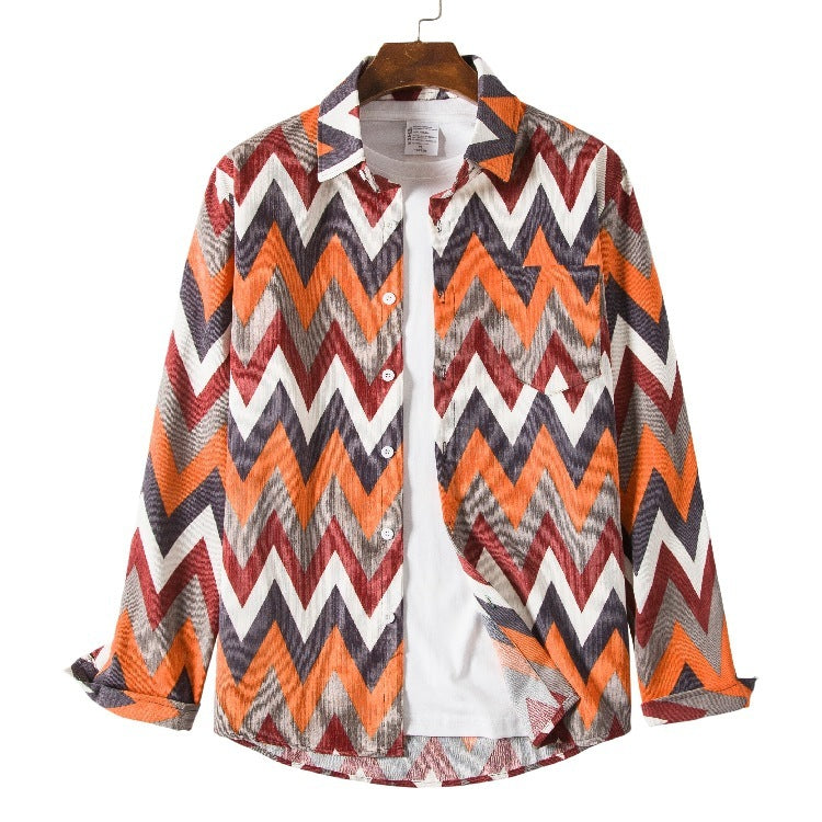 Fashion Ethnic Style Loose Plus Size Casual Shirt - 2XL / R2red