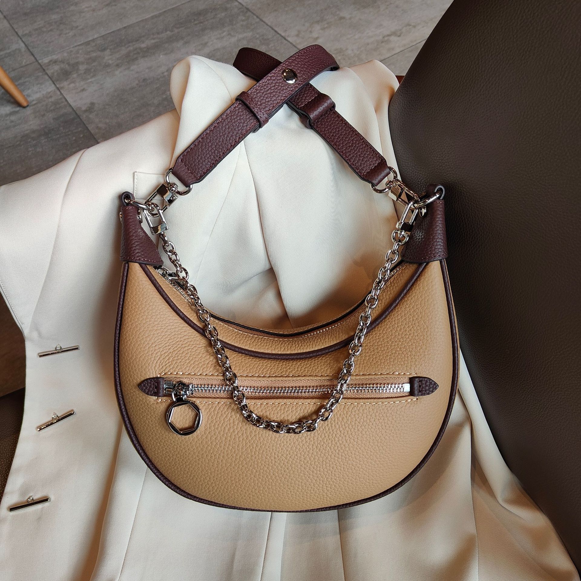 Global Luxury Fashion Brand Leather Pocket Bag