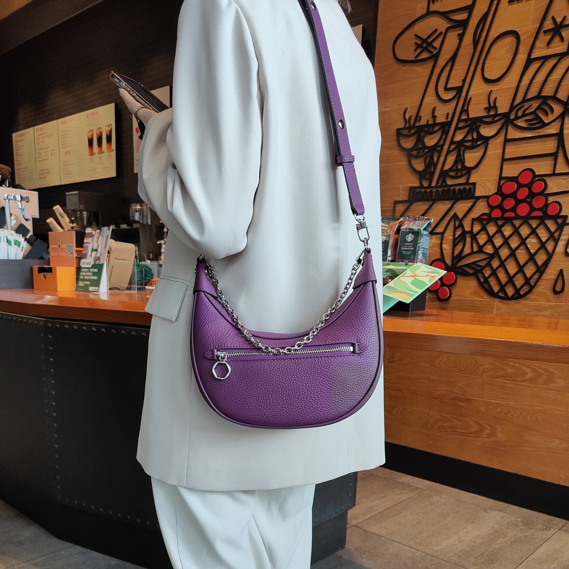 Global Luxury Fashion Brand Leather Pocket Bag