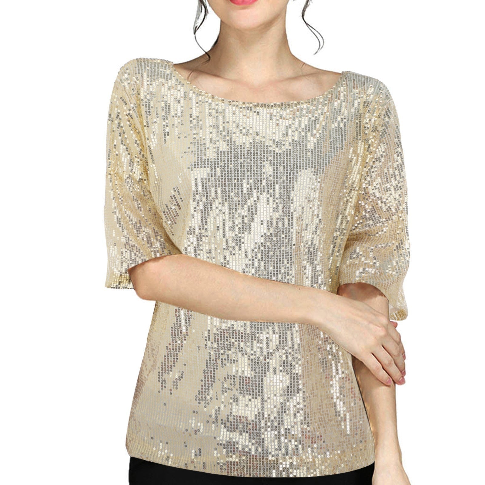 Summer Short Sleeve Vest Women’s Solid Color - Gold / S