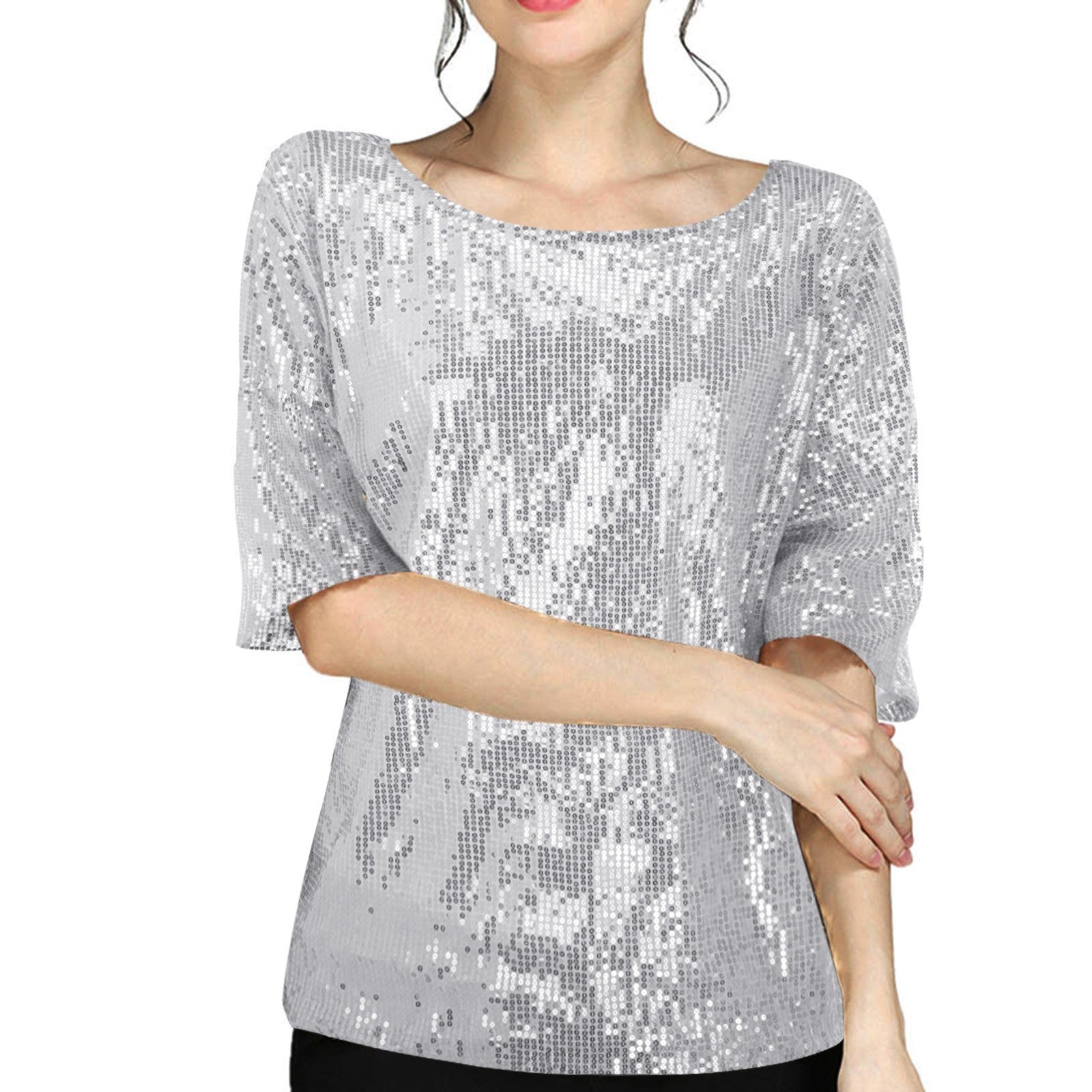 Summer Short Sleeve Vest Women’s Solid Color - Silver / S