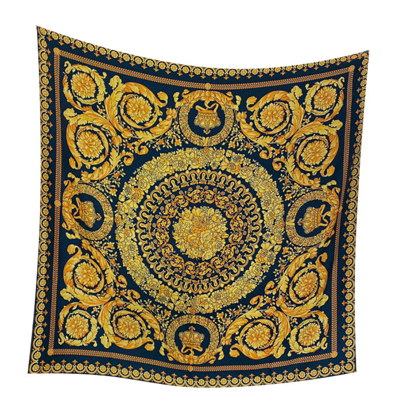 Golden Swallowtail Silk Curled Sand-washed Twill Scarf - Golden Swallowtail