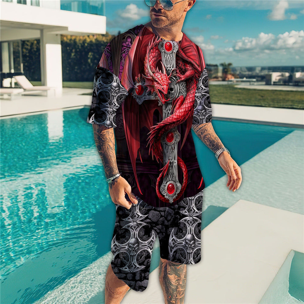 Hawaiian Vacation Men’s Ribbon Gradient Short Sleeve Suit
