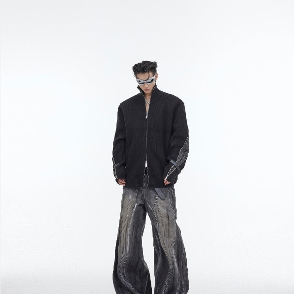 Heavy Retro Distressed Wide Leg Loose Jeans