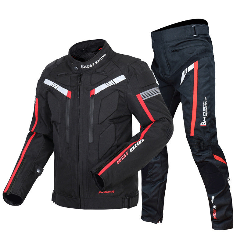 Motorcycle Jersey Jacket Keeps Warm In All Seasons - Black suit / M
