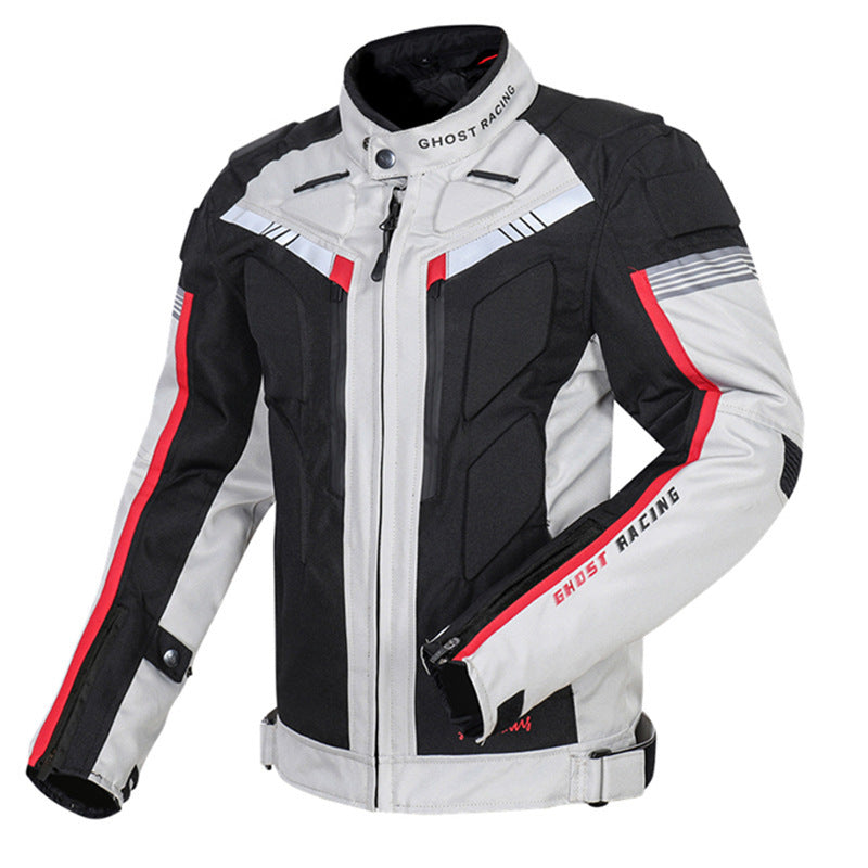 Motorcycle Jersey Jacket Keeps Warm In All Seasons - Light gray blouse / M