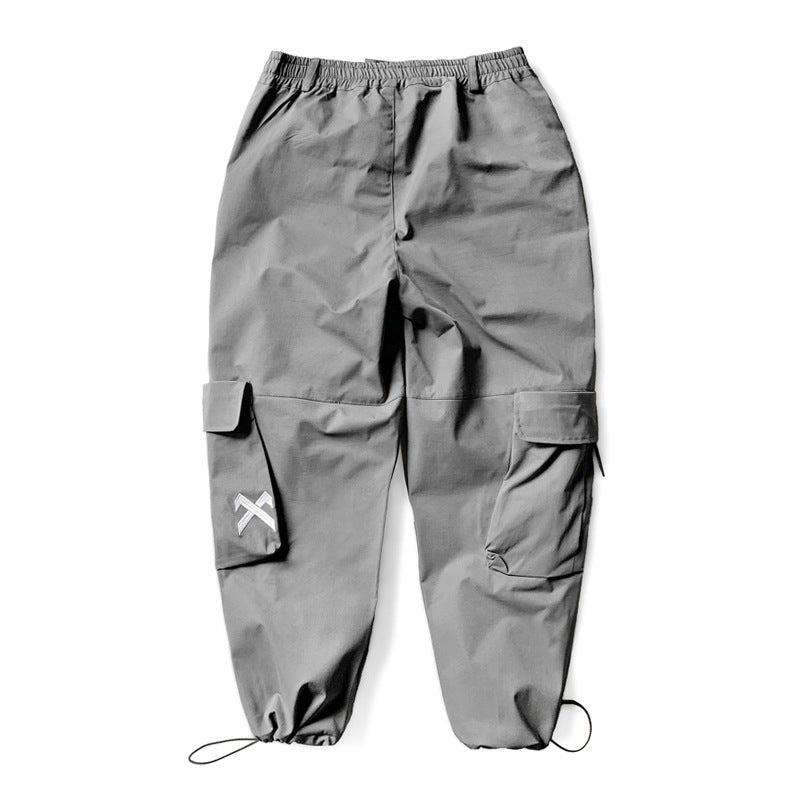 Functional National Tide Brand Loose Hip-hop Bundle Feet Leisure Couple Trend - Grey silver / M