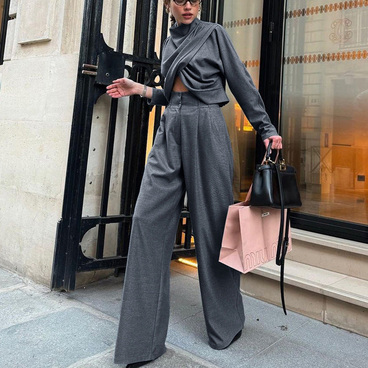 Gray Temperament Trousers High-End Fashion Online