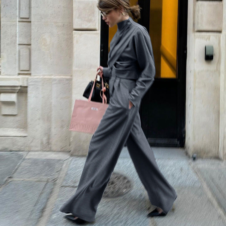 Gray Temperament Trousers High-End Fashion Online
