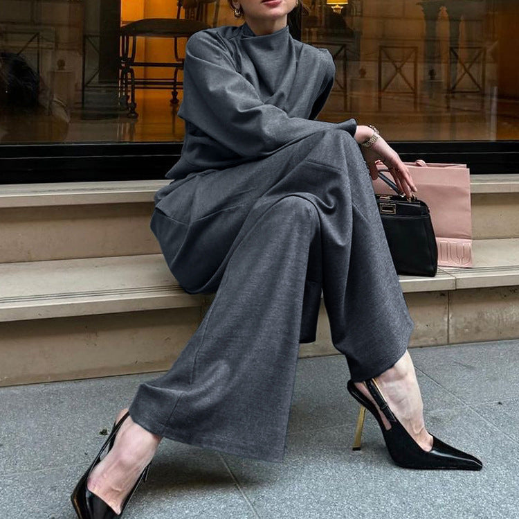 Gray Temperament Trousers High-End Fashion Online