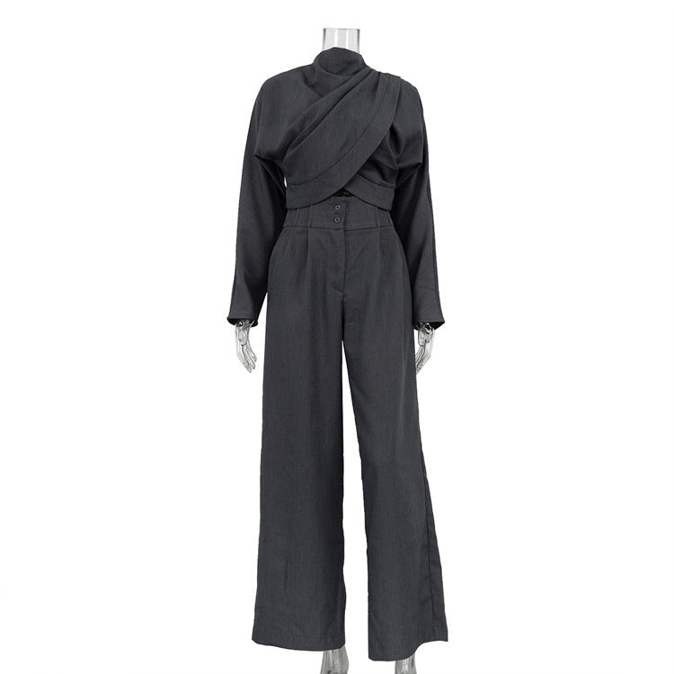 Gray Temperament Trousers High-End Fashion Online - Gray / S