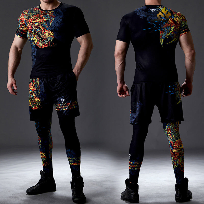 Men’s Sweat-absorbent Quick-drying Fitness Suit - GDJ02 DSK07 JSK15 / S