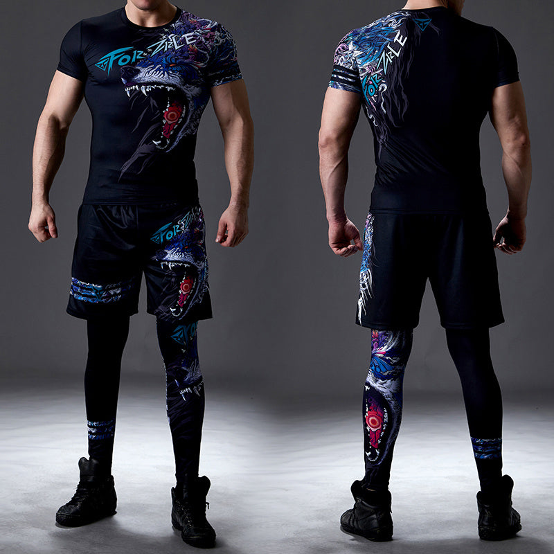 Men’s Sweat-absorbent Quick-drying Fitness Suit - GDJ07 DSK16 JSK23 / S