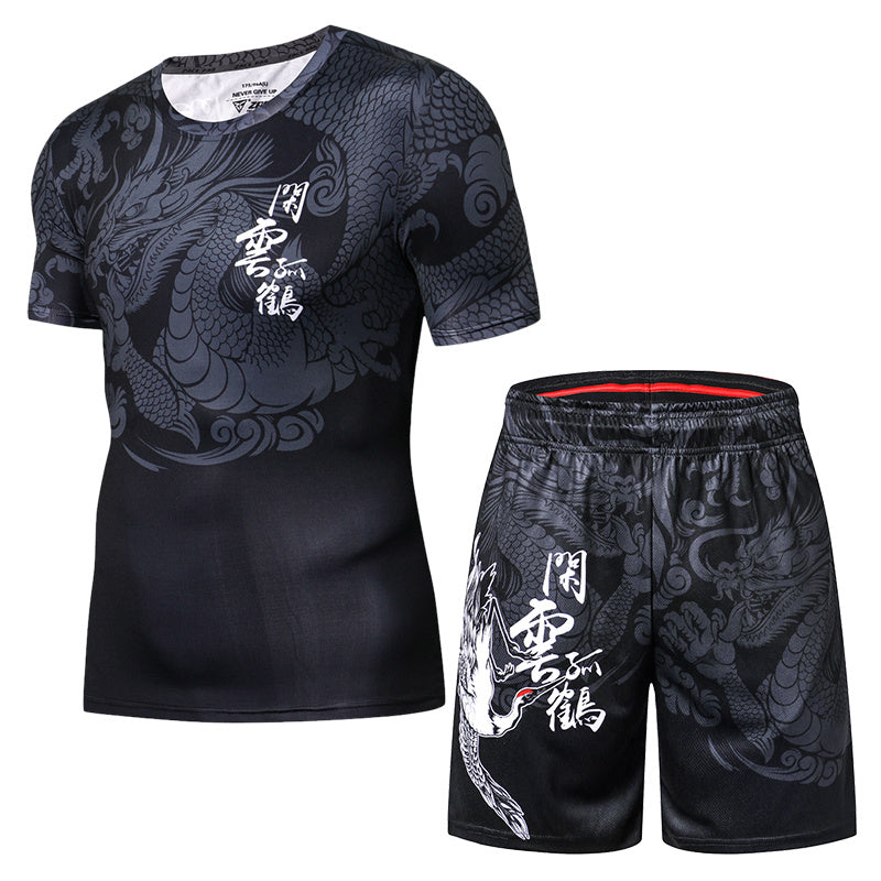 Men’s Sweat-absorbent Quick-drying Fitness Suit - GDJ26 DSK22 / S