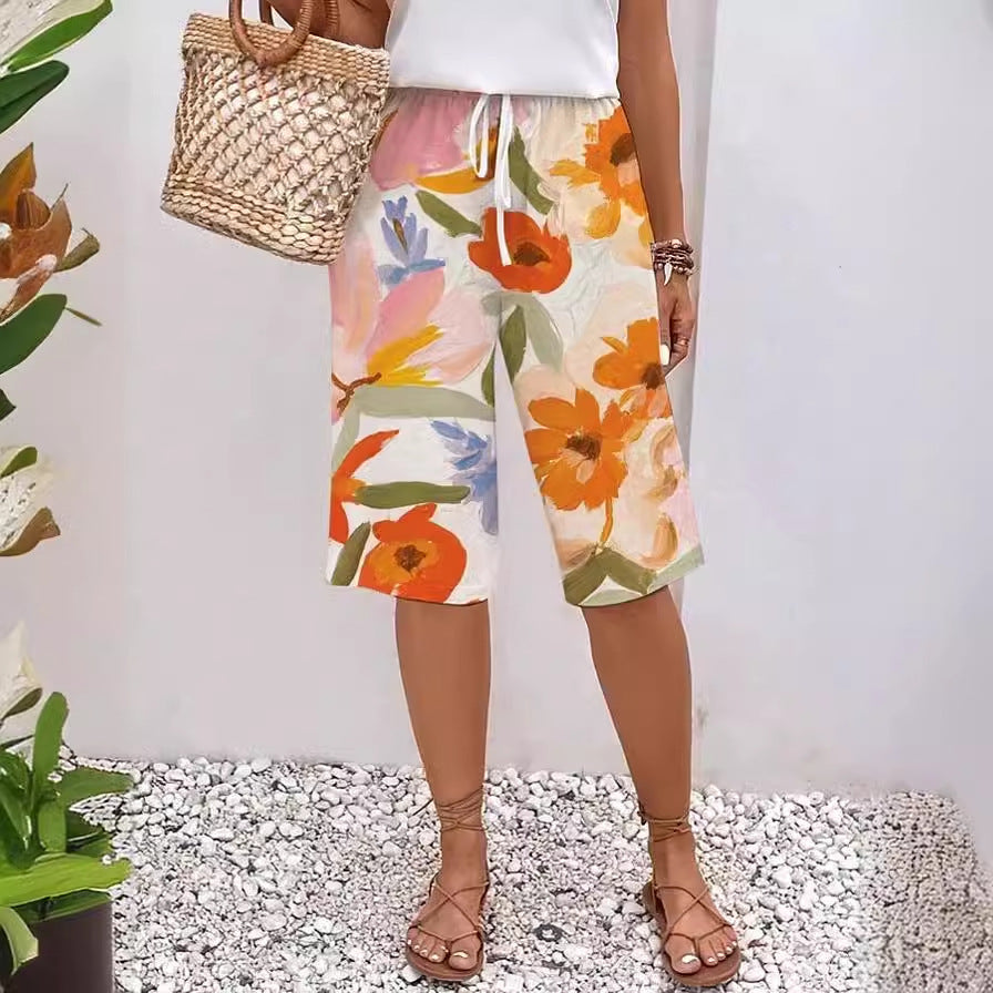 Halloween D421 Digital Printing Bamboo Linen Pants