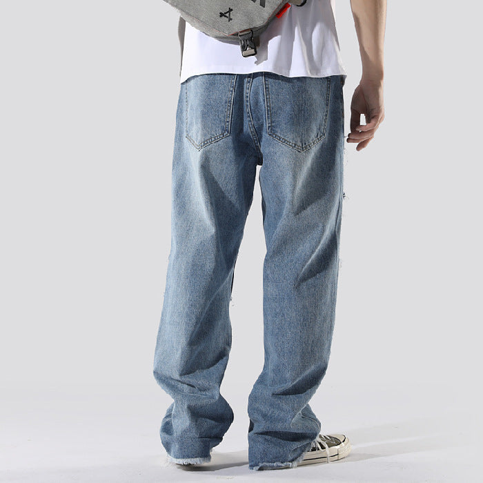 Ins French Overalls Men’s Baggy Daddy Pants