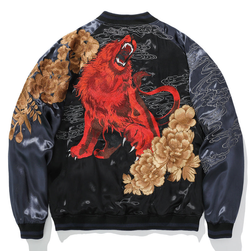 Heavy Industry Lion King Embroidery Jacket Male - Faint blue / M