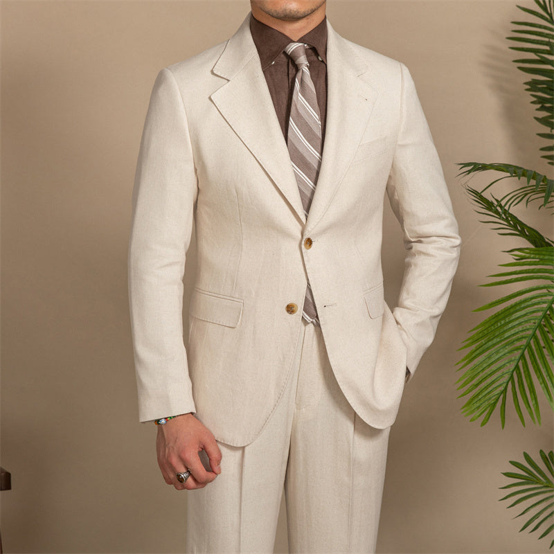 Hemp Texture Half Lined Slim Fit Men’s Suit
