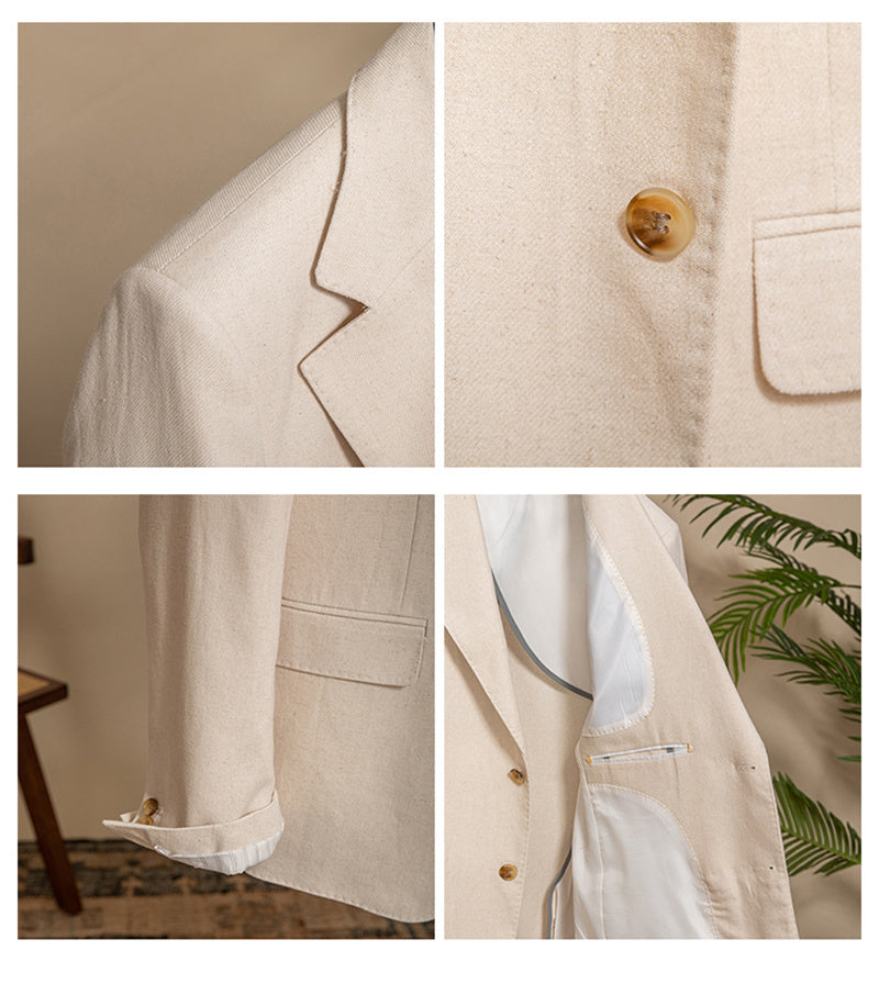 Hemp Texture Half Lined Slim Fit Men’s Suit