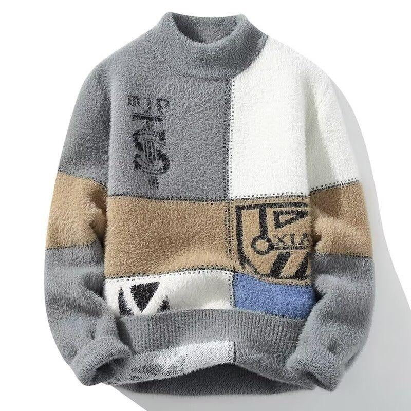 High-grade Trendy Handsome Knitted Top - Gray / M