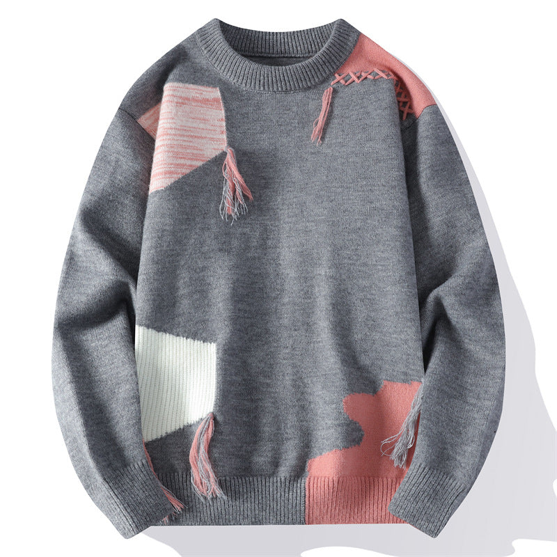 High Quality Sweater Men’s Korean-style Youth Fashion - Gray / M