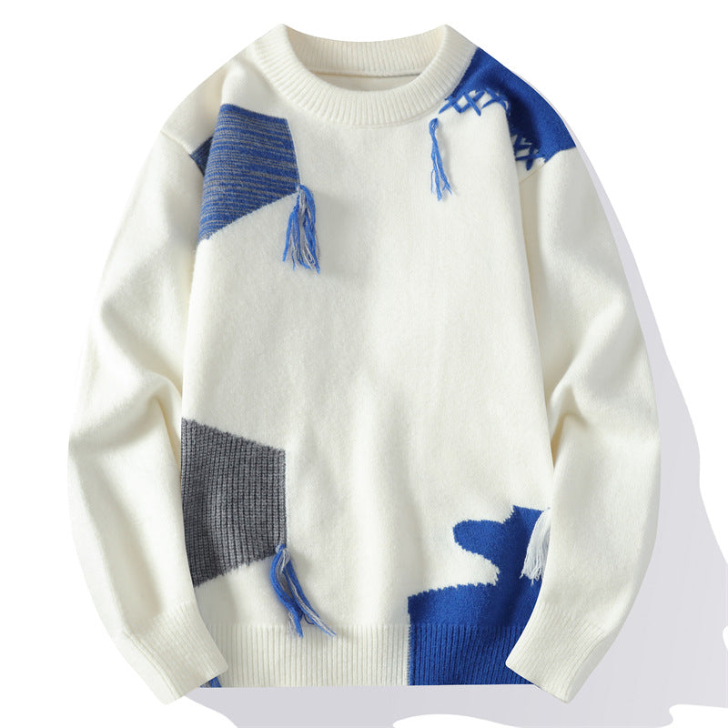High Quality Sweater Men’s Korean-style Youth Fashion - White / M