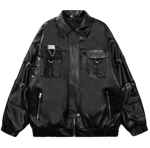 High Street Hot Sale PU Leather Jacket Coat - Black Regular / M