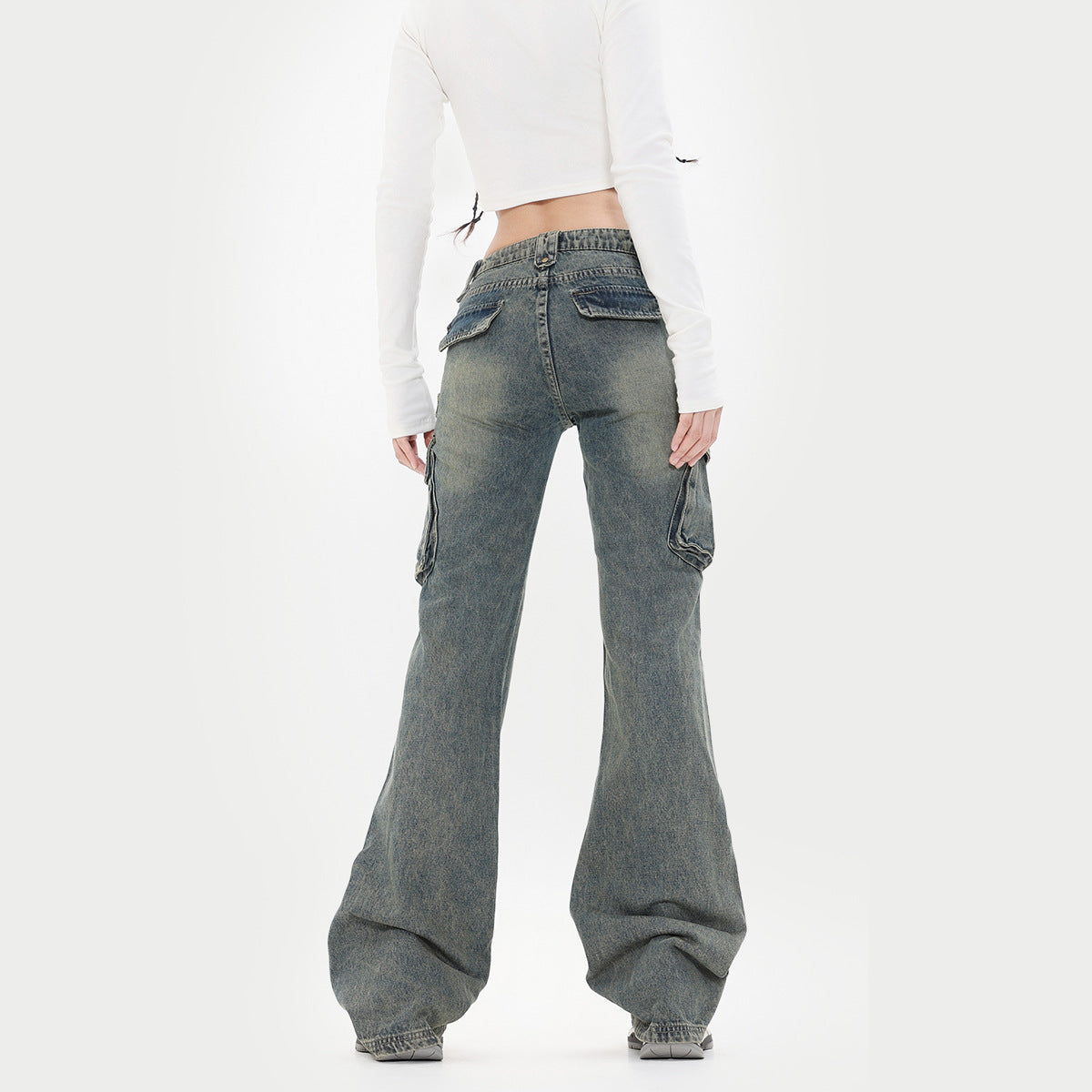 High Street Micro-pull Cargo Jeans Retro