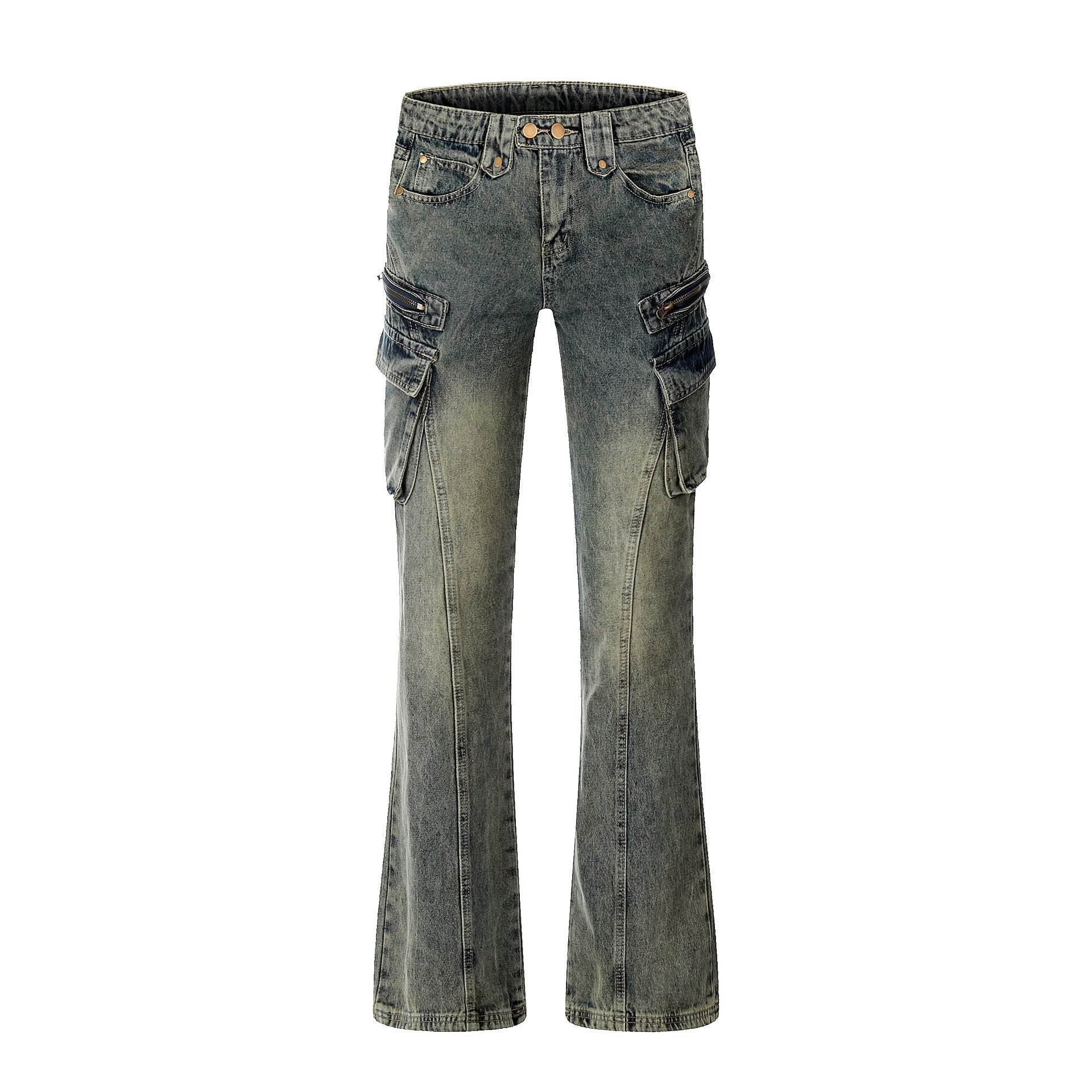 High Street Micro-pull Cargo Jeans Retro - Blue / S
