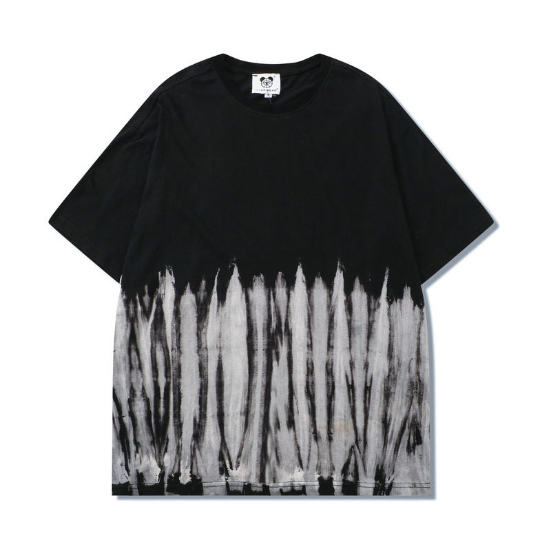 Hip Hop T-Shirt Striped Swirl Half Sleeves - ZR20 / S