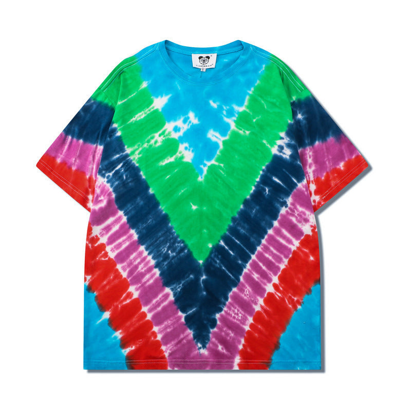 Hip Hop T-Shirt Striped Swirl Half Sleeves - ZR26 / S