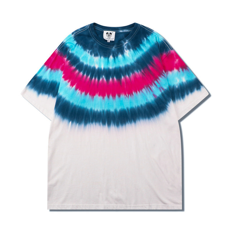Hip Hop T-Shirt Striped Swirl Half Sleeves - ZR29 / S
