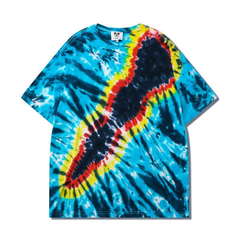 Hip Hop T-Shirt Striped Swirl Half Sleeves - ZR35 / S
