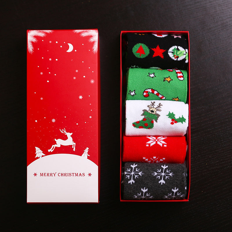 Christmas Pure Cotton Medium Tube Socks Gift Box - Gift collection