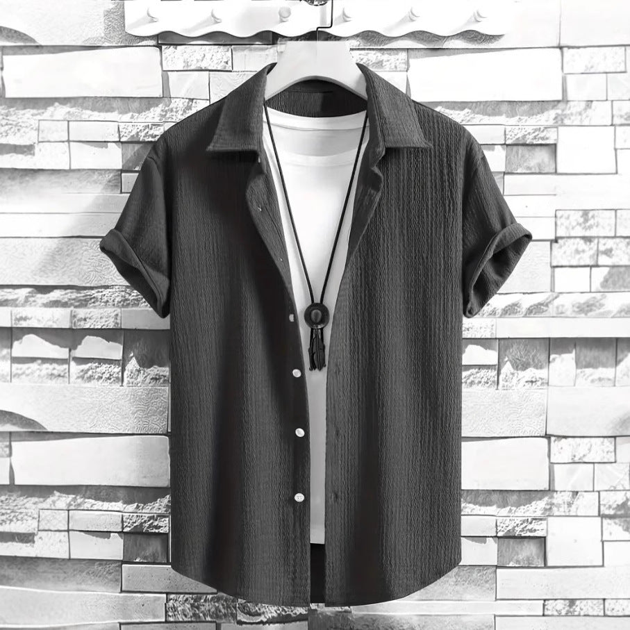 Holiday Leisure Wrinkle Men’s Short Sleeve Shirt