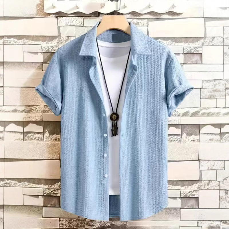 Holiday Leisure Wrinkle Men’s Short Sleeve Shirt