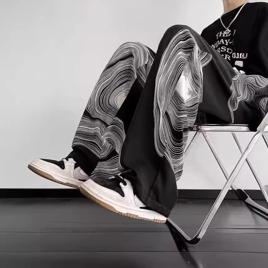 Summer Thin Hong Kong Casual Baggy Straight Trousers