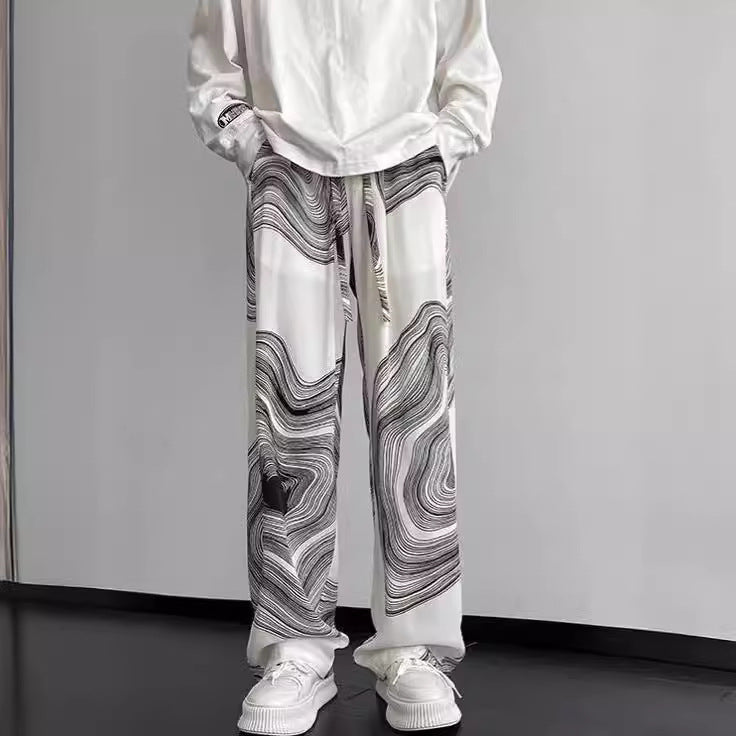 Summer Thin Hong Kong Casual Baggy Straight Trousers