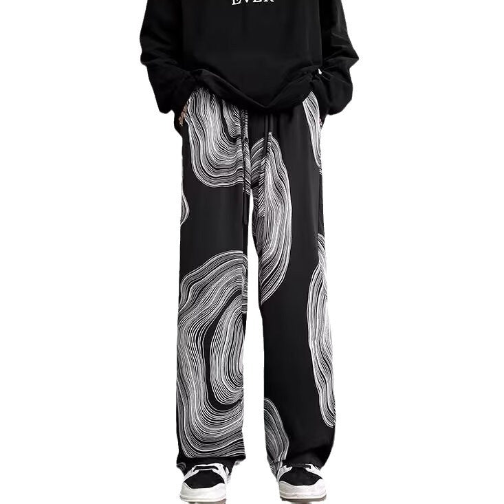 Summer Thin Hong Kong Casual Baggy Straight Trousers