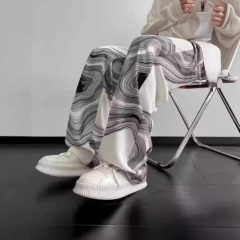 Summer Thin Hong Kong Casual Baggy Straight Trousers