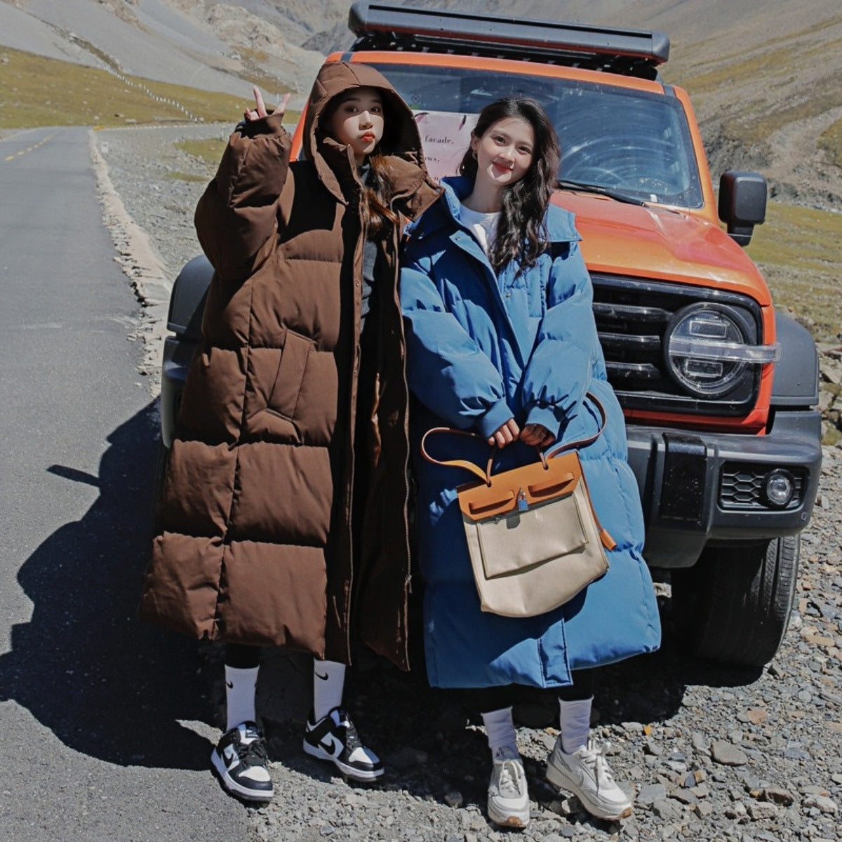 Winter New Mid-length Loose Hong Kong Style Bread Coat Cotton-padded Coat - Coffee / S