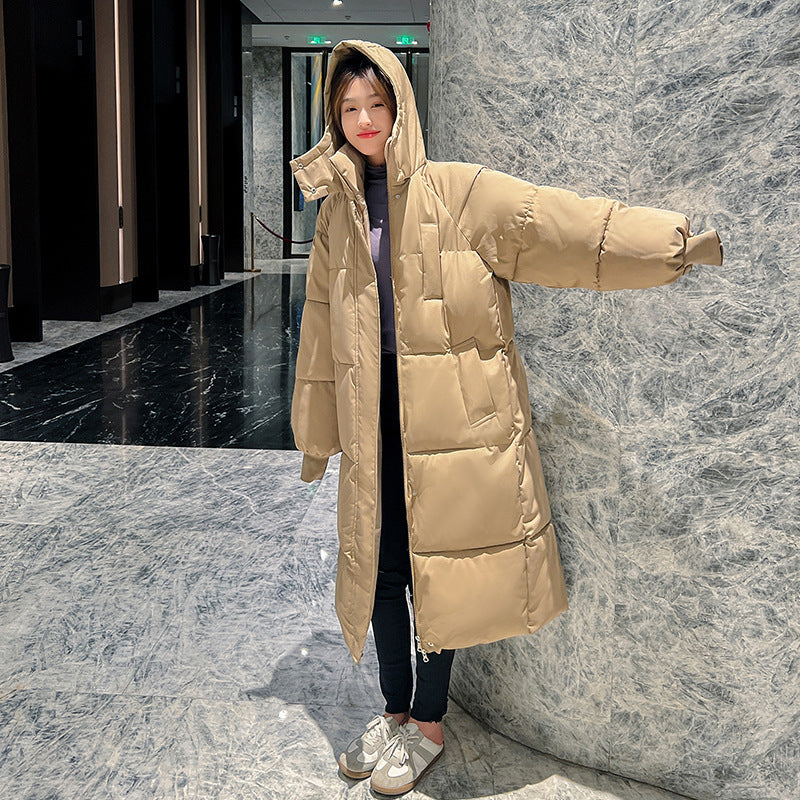 Winter New Mid-length Loose Hong Kong Style Bread Coat Cotton-padded Coat - Khaki / S