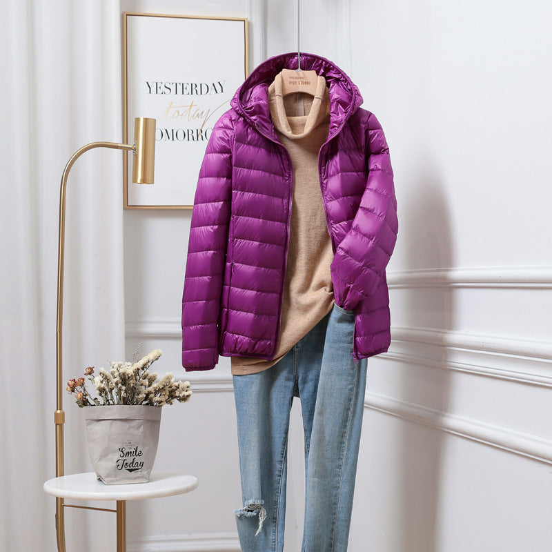 Lightweight Down Jacket Women’s Plus-sized Plus Size Ultra-thin - Purple / S