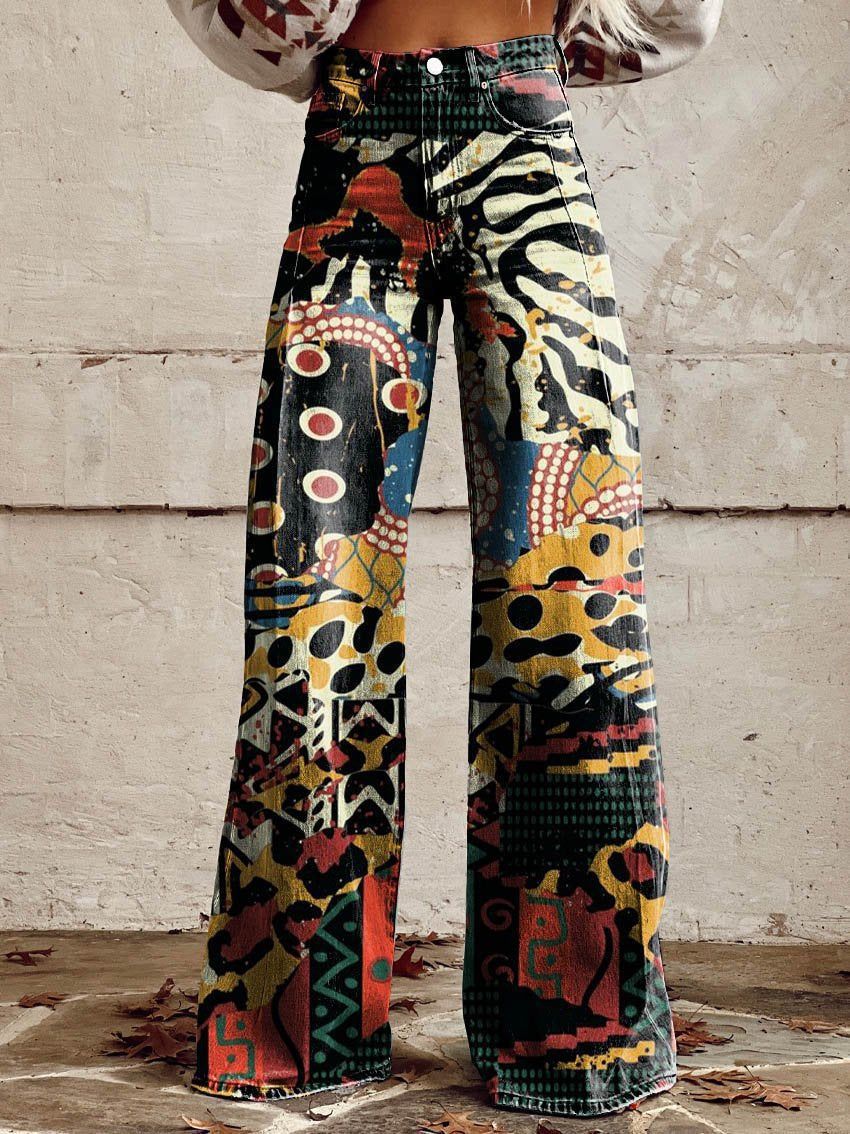 Horn Simulation Denim Trousers Loose Pants For Women - K5 / S