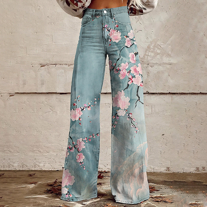 Horn Simulation Denim Trousers Loose Pants For Women - Z3 / S