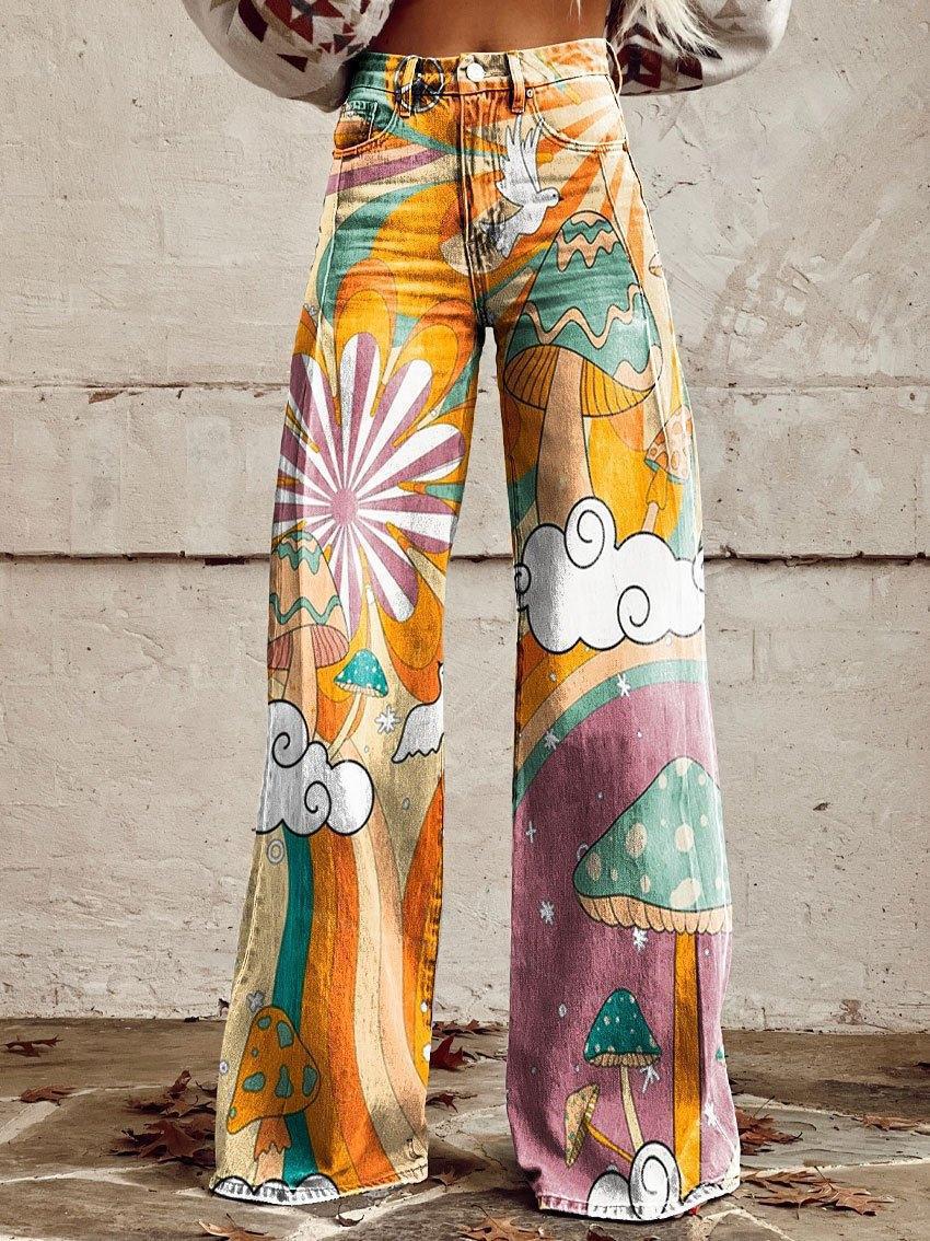 Horn Simulation Denim Trousers Loose Pants For Women - Z5 / S